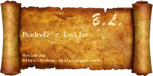 Budnár Leila névjegykártya
